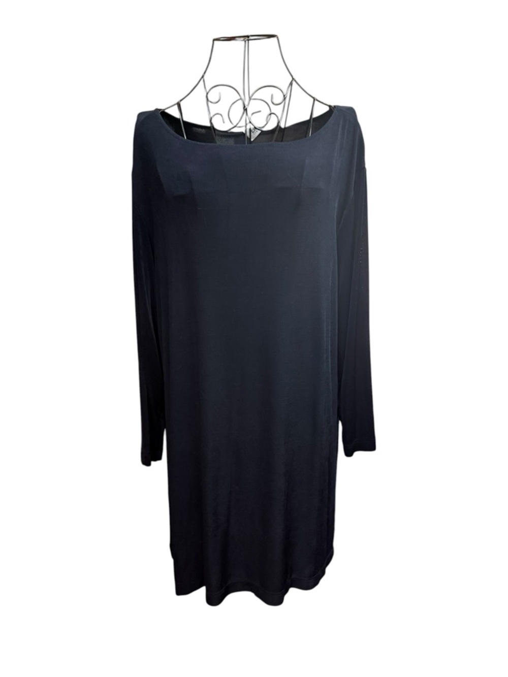 Chico's Travelers Black Long-Sleeve Boatneck Top Size 3